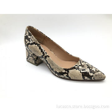 Ladies office fashion chunky heel pump